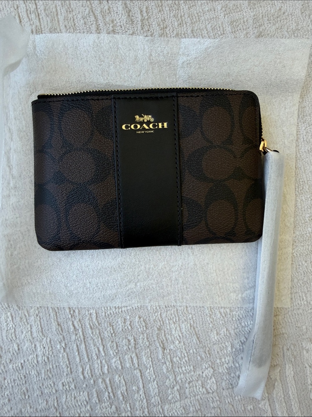 Coach Brown Wristlet Clutch